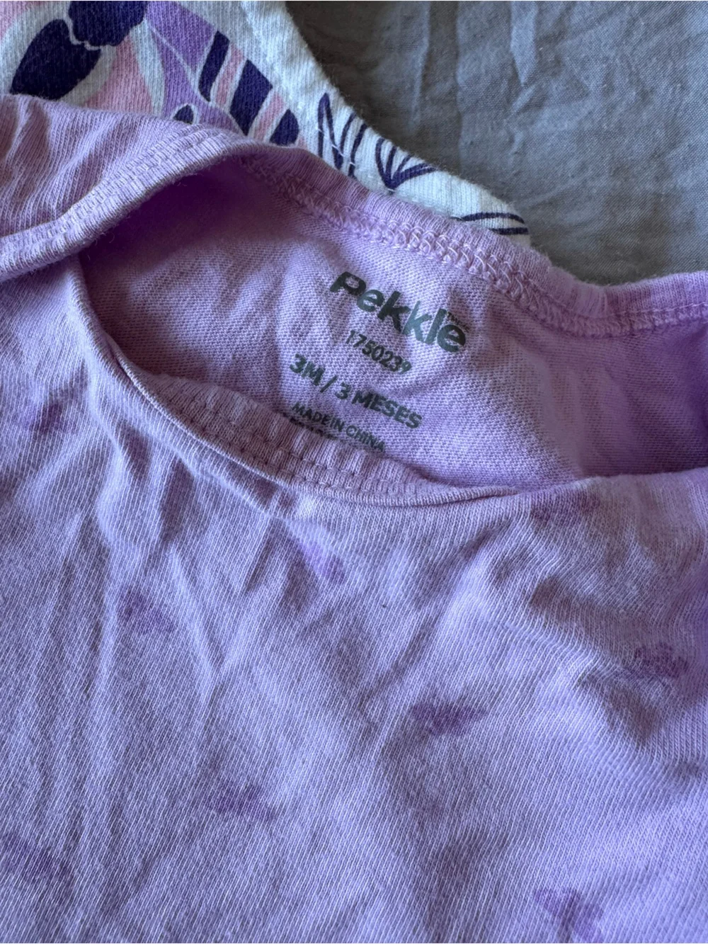 Pekkle Lavender & Light Gray Baby Girl Outfit Set